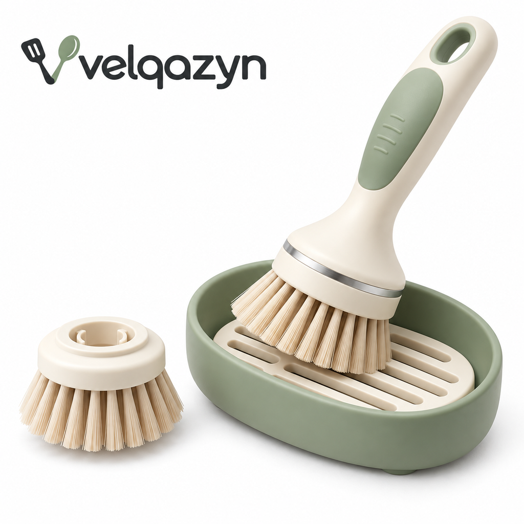 Velqazyn™ BrushNest Dish Brush & Stand