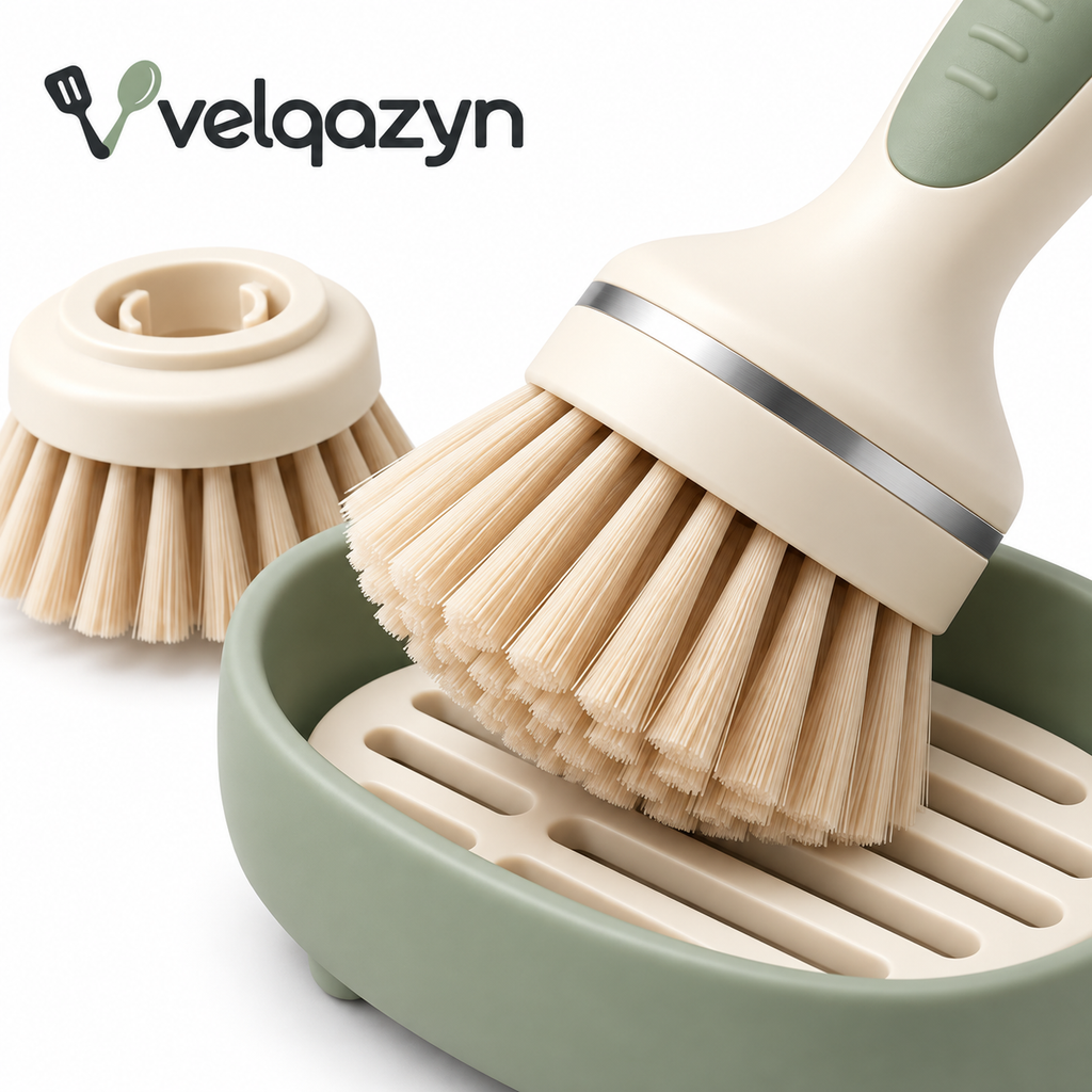 Velqazyn™ BrushNest Dish Brush & Stand